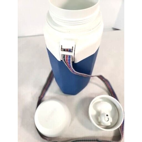 Vtg Coleman Thermos  w/5517 Flip Spout Bowl Adjustable Strap Excellent Condition - Picture 8 of 10